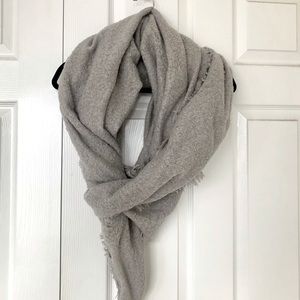 Knit blanket scarf large cool grey